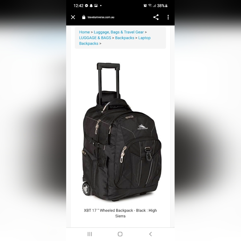 High Sierra Xbt 17" wheeled backpacking